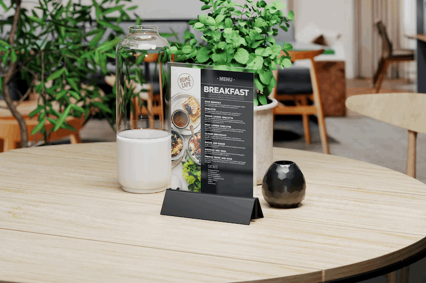 157Set Of Different Table Sign / Menu Stand Mockup