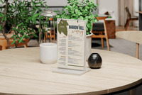 157Set Of Different Table Sign / Menu Stand Mockup - whaledesign