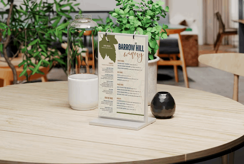 157Set Of Different Table Sign / Menu Stand Mockup