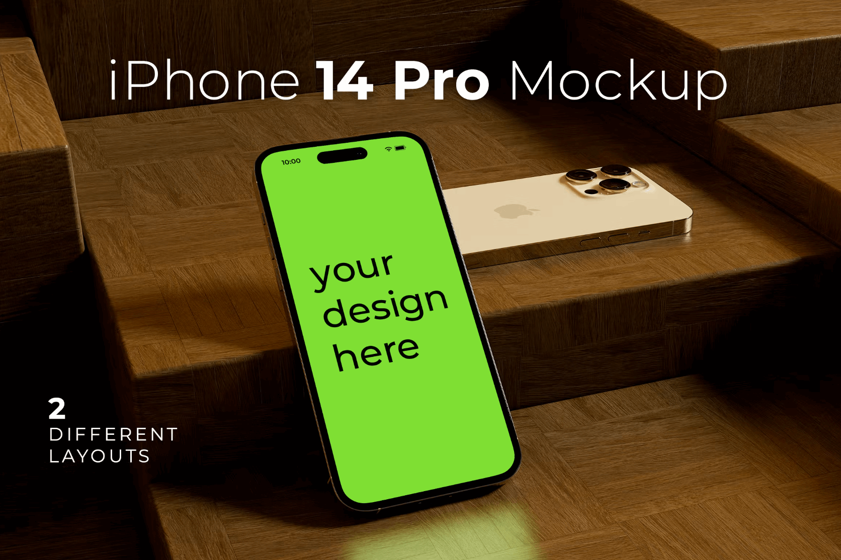 160iPhone 14 Pro Wood Mockup