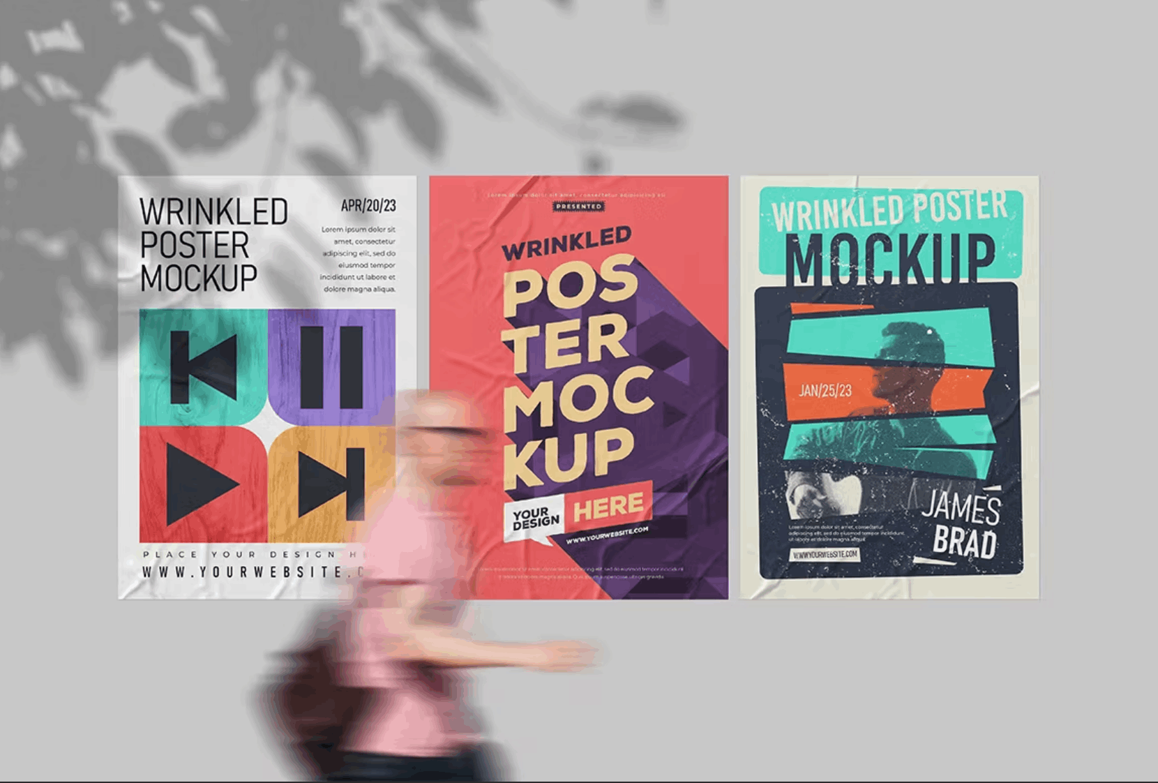 130Wrinkled Poster Mockup 2