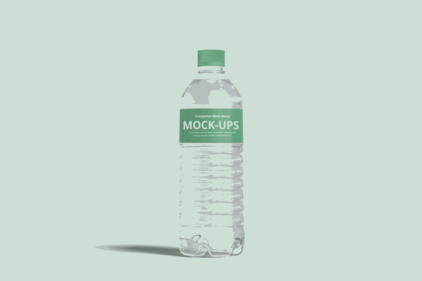 135Transparent Water Bottle Mockup