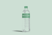 135Transparent Water Bottle Mockup - whaledesign