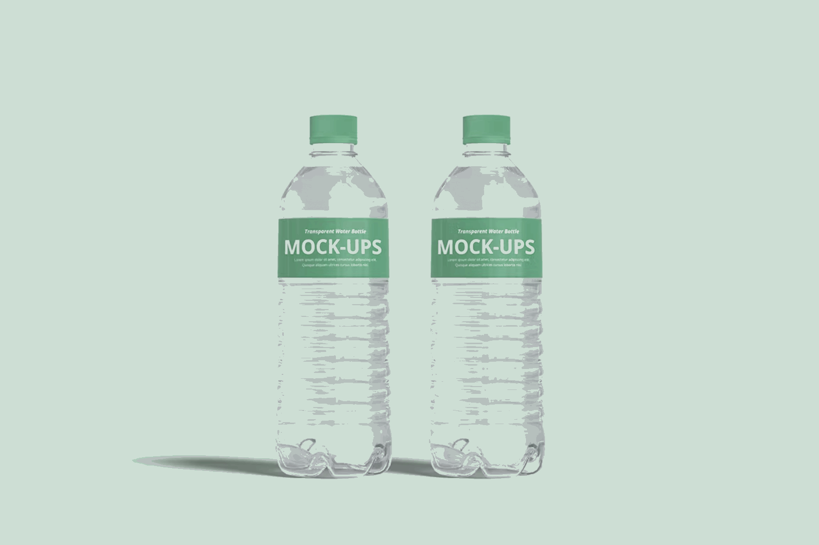 135Transparent Water Bottle Mockup