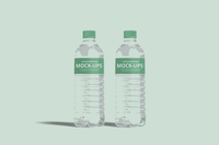 135Transparent Water Bottle Mockup - whaledesign