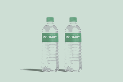 135Transparent Water Bottle Mockup
