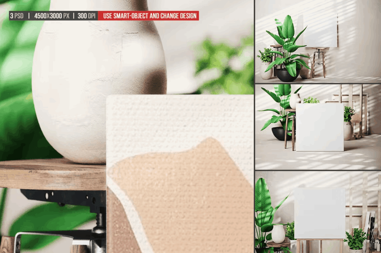 210Square Canvas Frame In Art Workshop Mockup - whaledesign