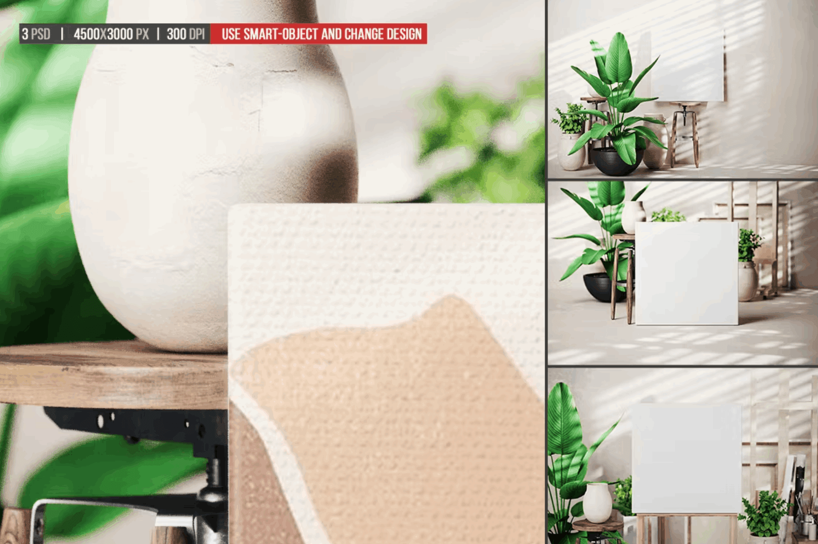 210Square Canvas Frame In Art Workshop Mockup - whaledesign