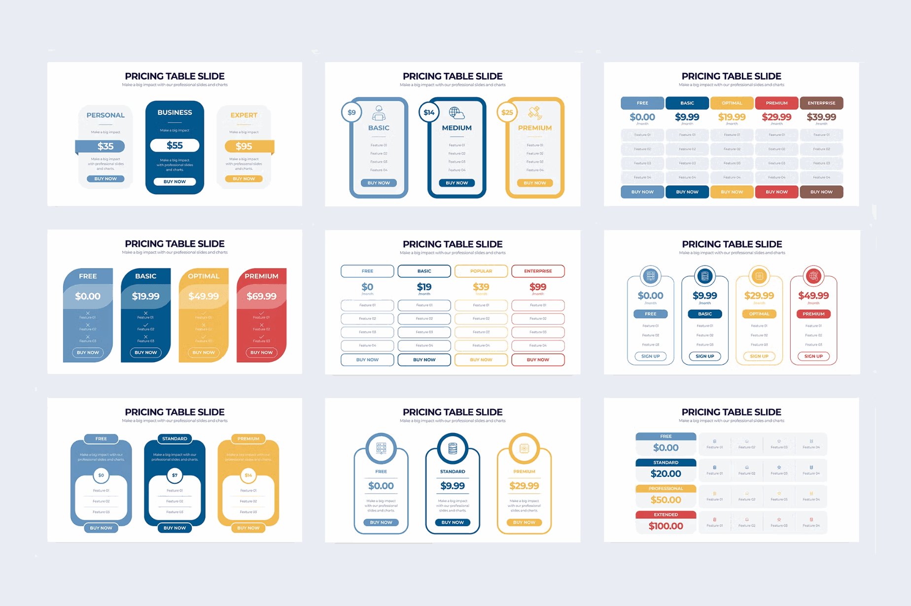 246Pricing Table Slides Illustrator Infographics - whaledesign