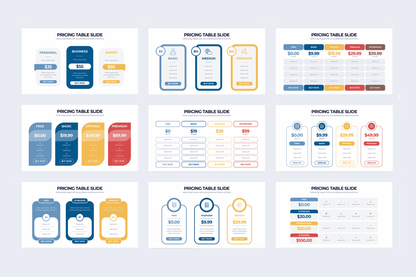 246Pricing Table Slides Illustrator Infographics - whaledesign