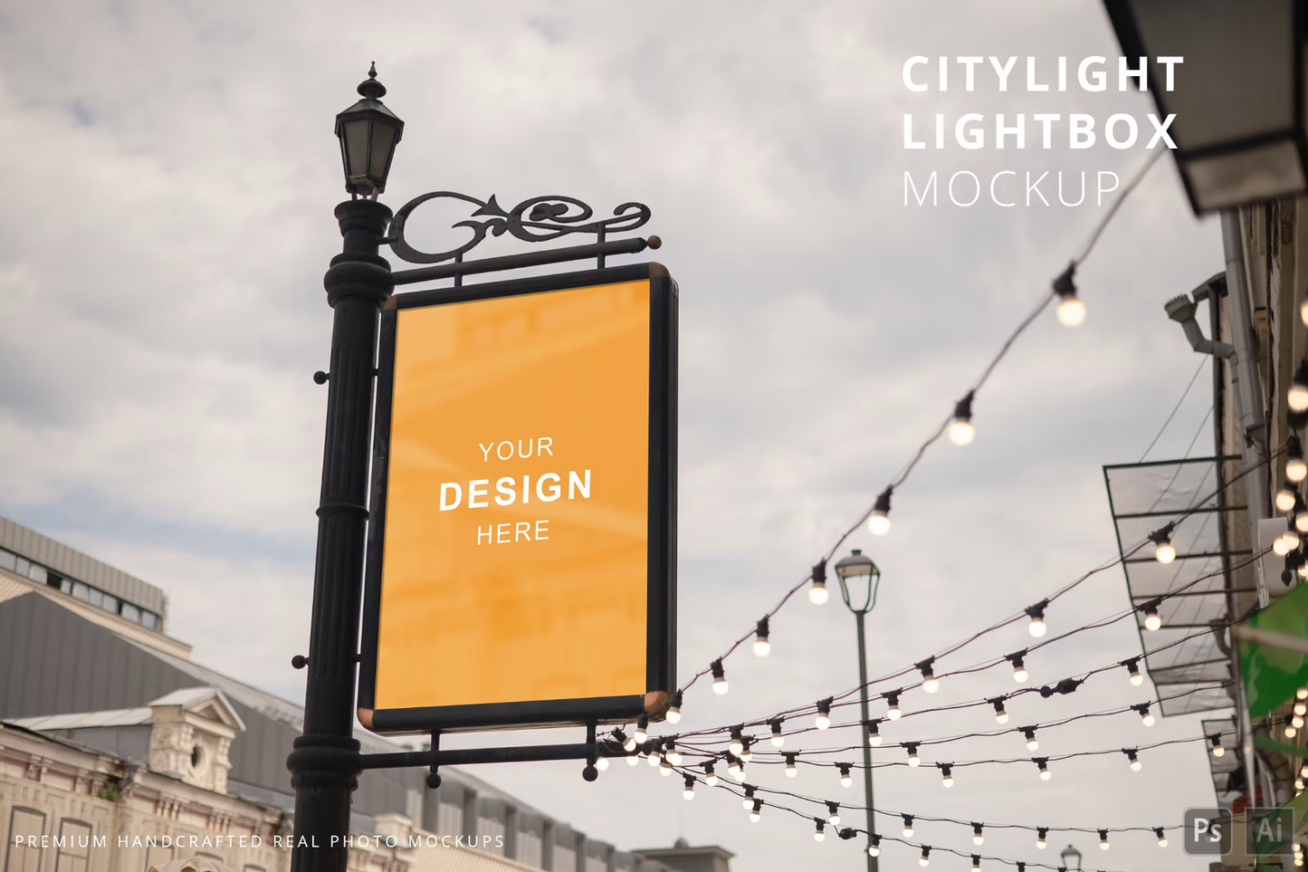 329Citylight / Lightbox Poster Retro Street Mockup - whaledesign