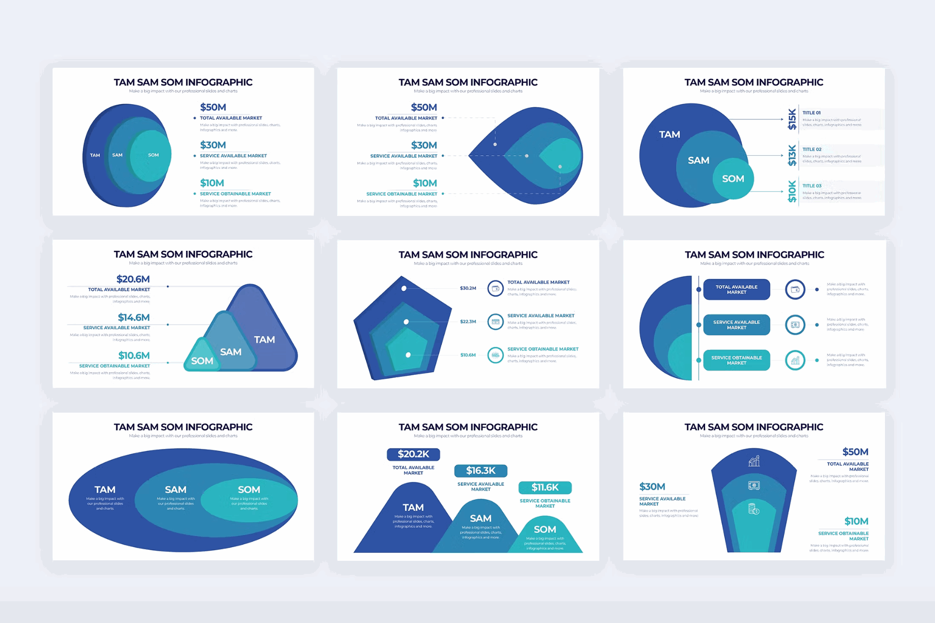 249Business TAM SAM SOM Illustrator Infographics