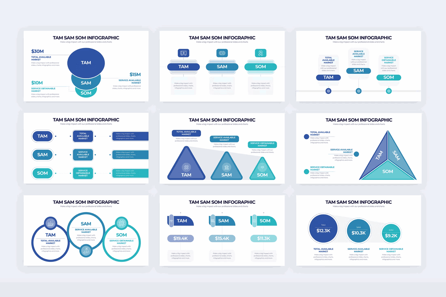 249Business TAM SAM SOM Illustrator Infographics - whaledesign