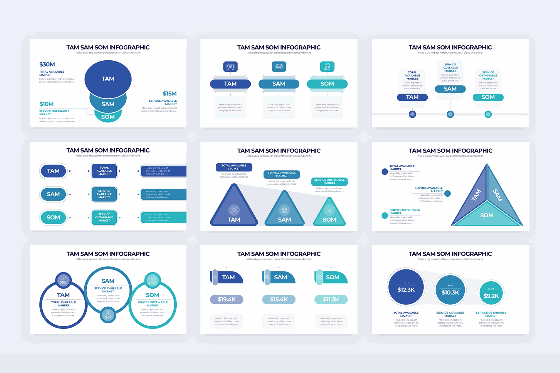 249Business TAM SAM SOM Illustrator Infographics