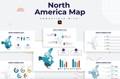253North America Map Illustrator Infographics - whaledesign