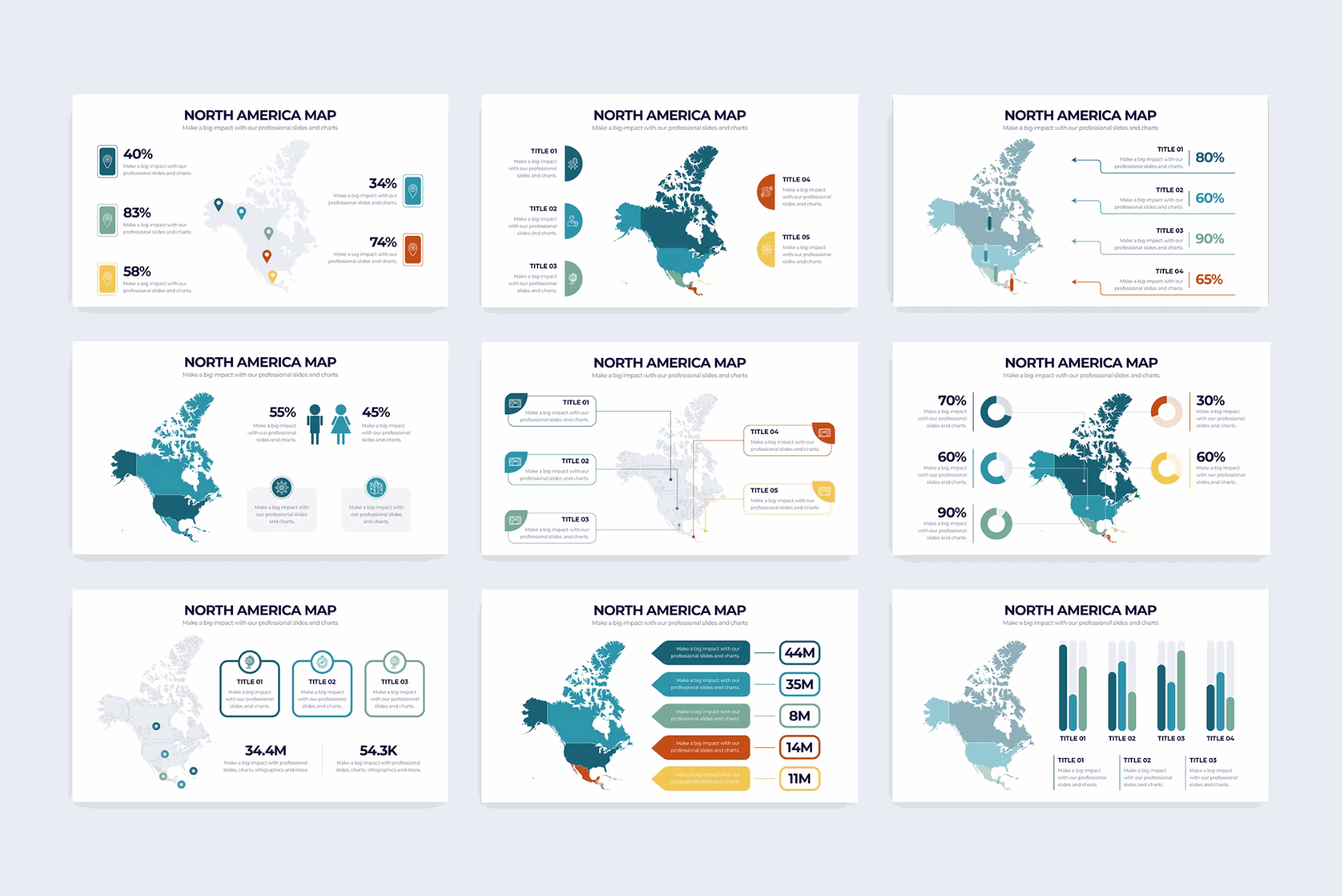 253North America Map Illustrator Infographics