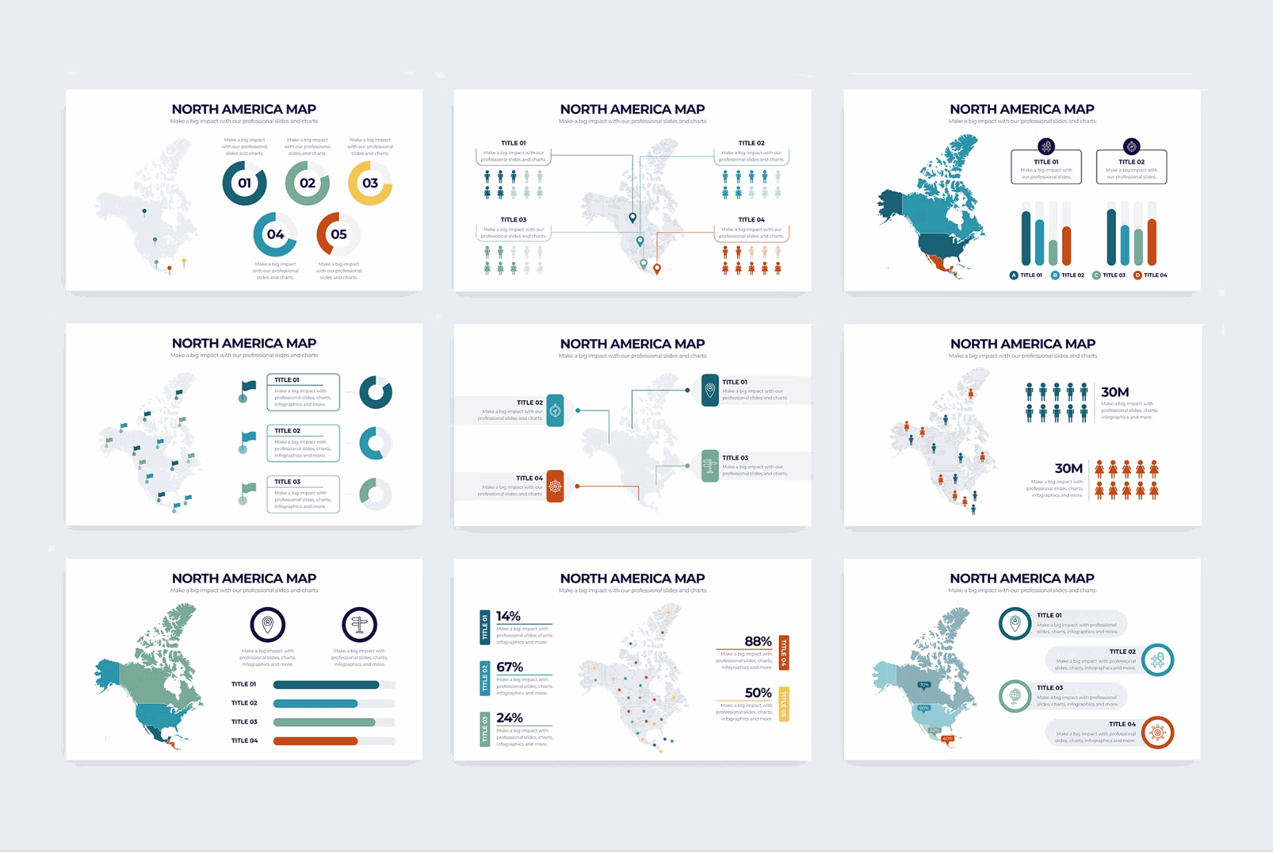 253North America Map Illustrator Infographics