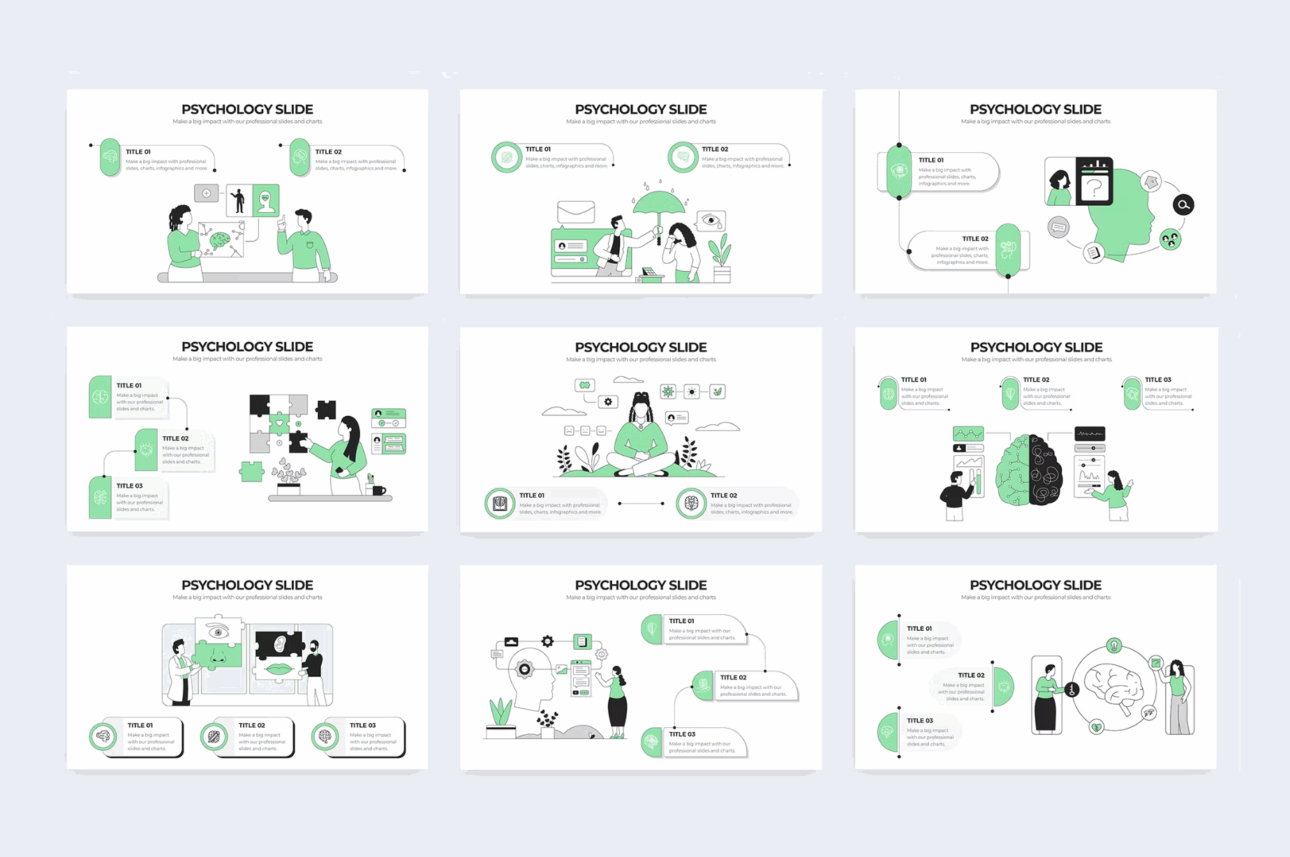 255Medical Psychology Slides Illustrator Infographics