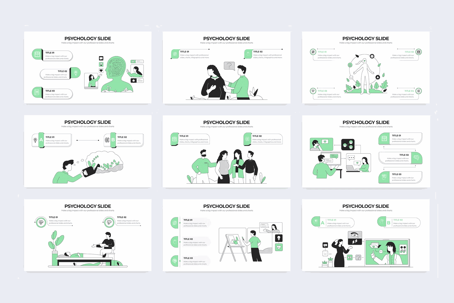 255Medical Psychology Slides Illustrator Infographics - whaledesign