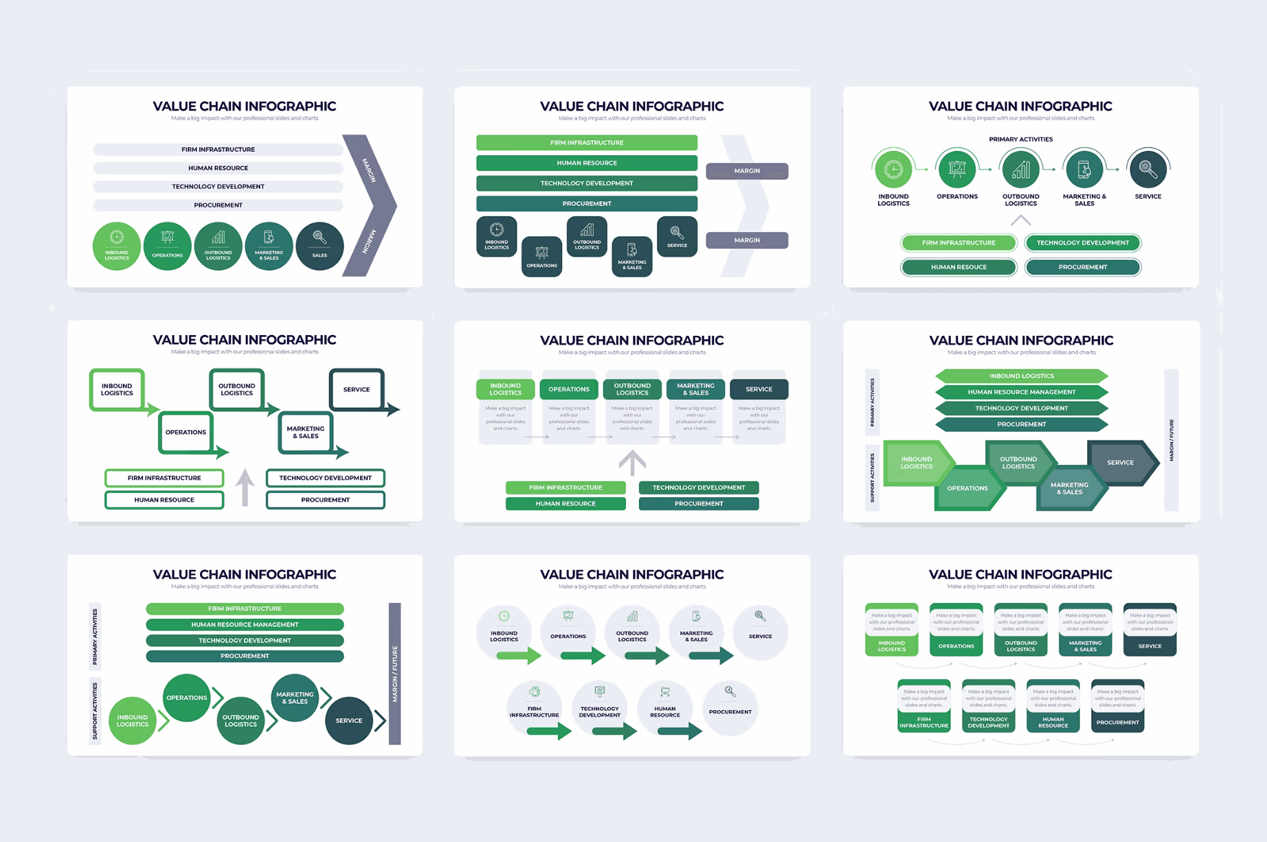 256Business Value Chain Illustrator Infographics - whaledesign