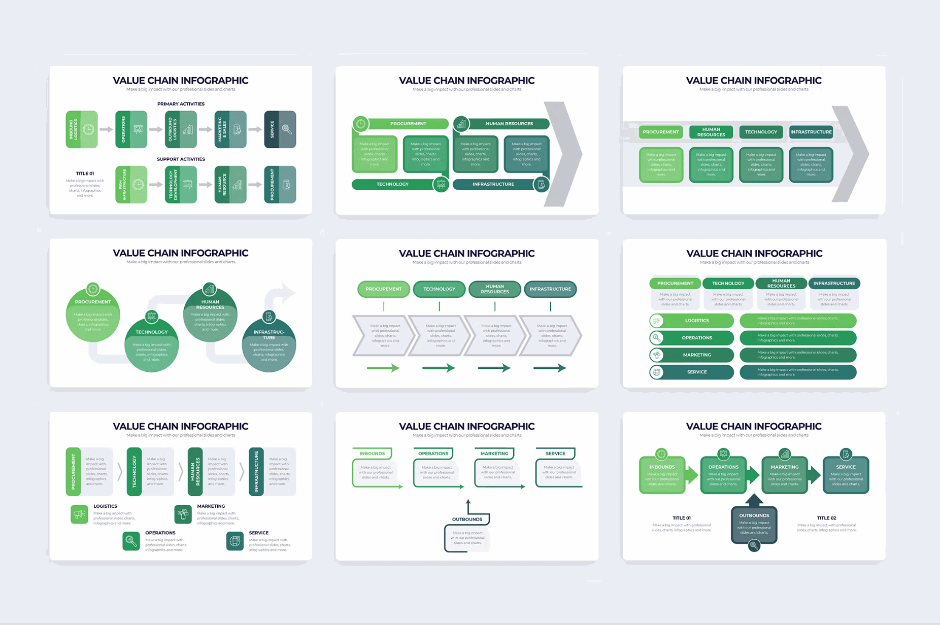 256Business Value Chain Illustrator Infographics - whaledesign