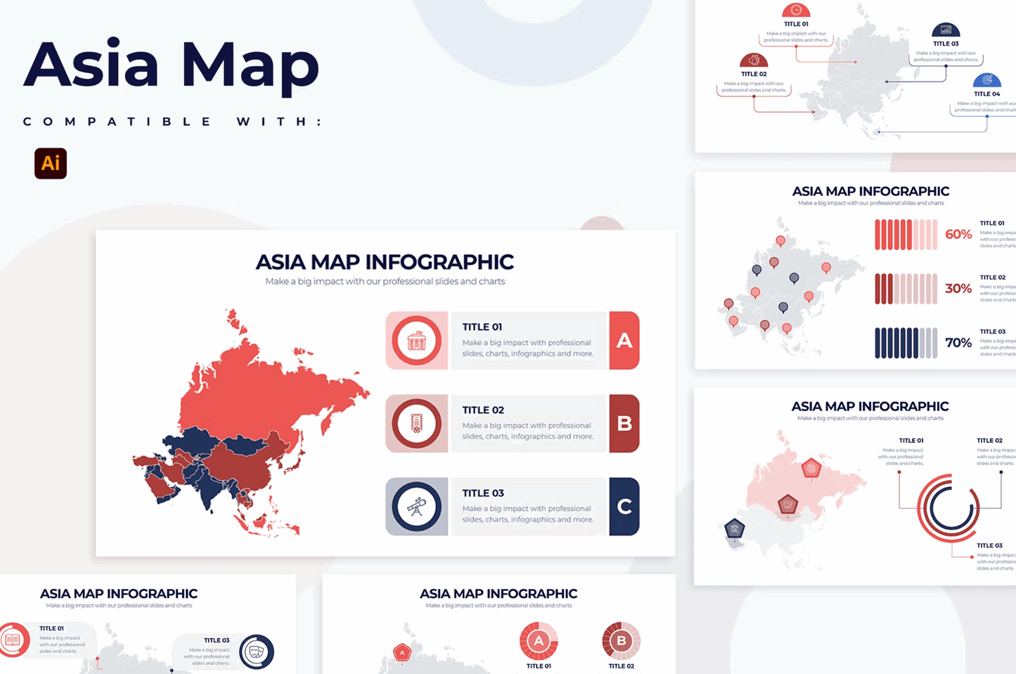 257Education Asia Map Illustrator Infographics - whaledesign