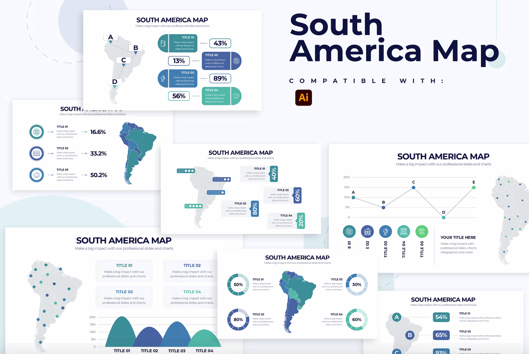 258South America Map Illustrator Infographics