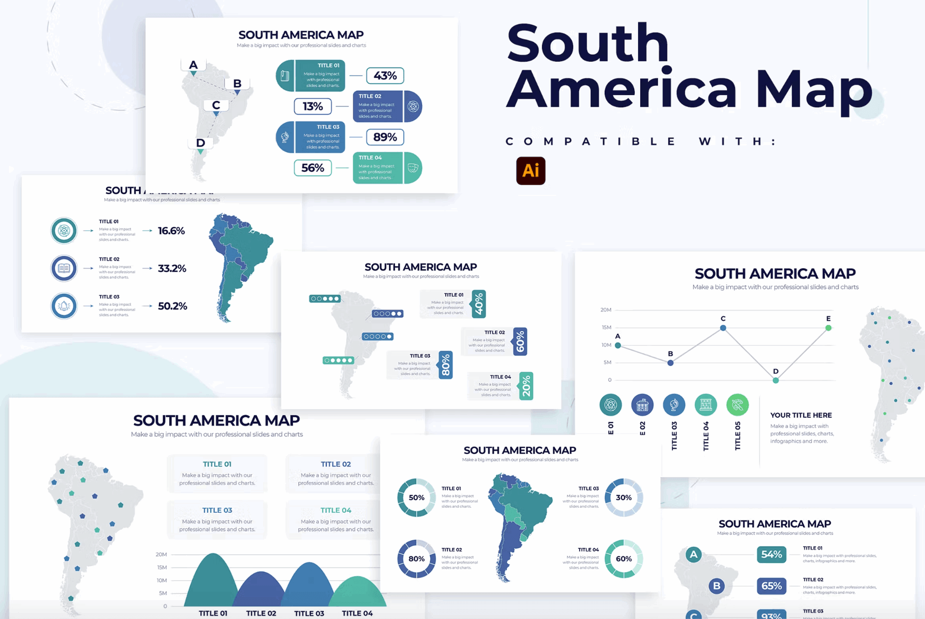 258South America Map Illustrator Infographics - whaledesign