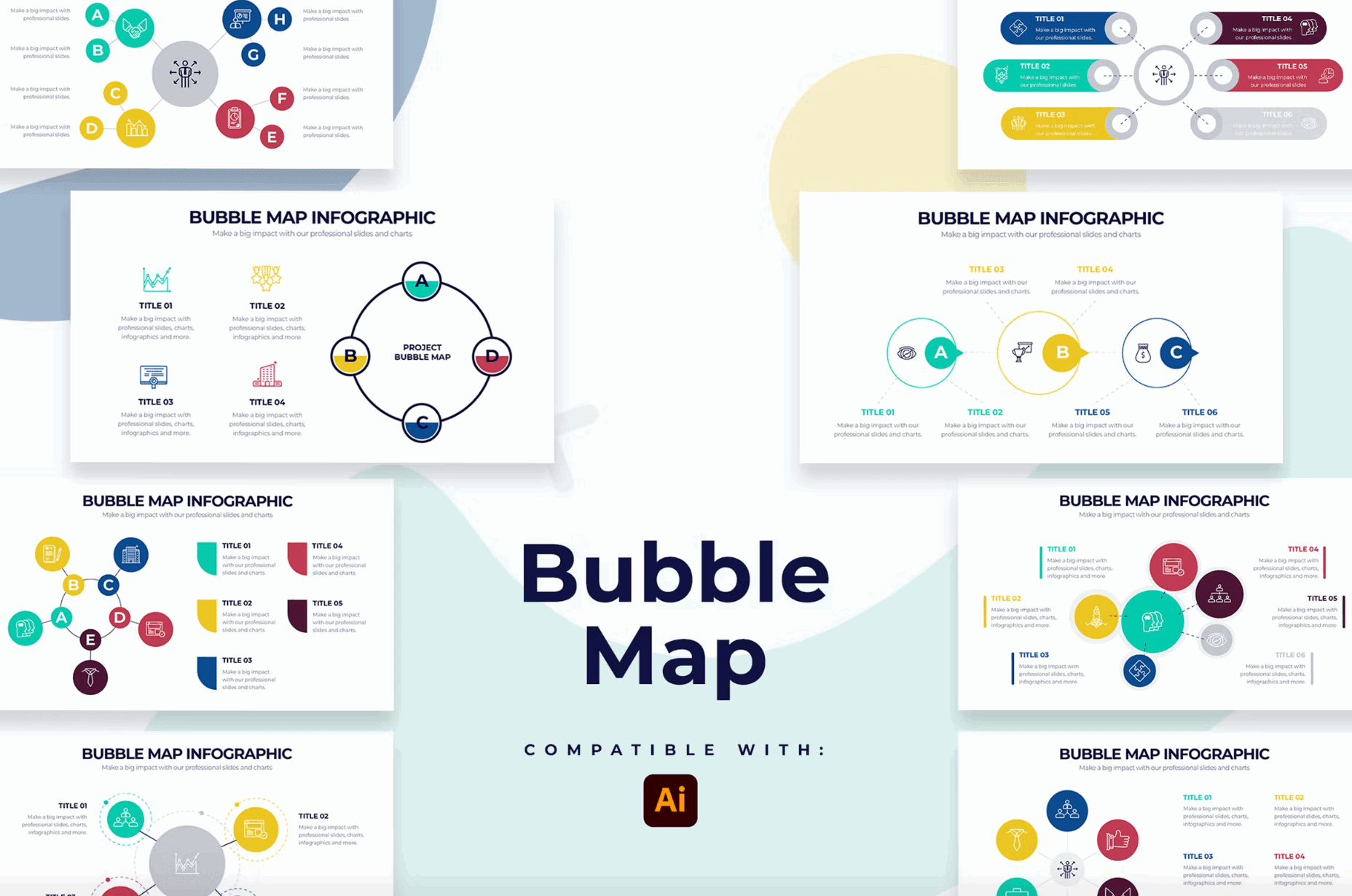 261Business Bubble Map Illustrator Infographics - whaledesign