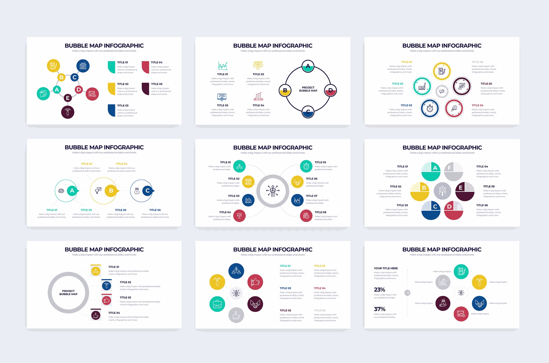 261Business Bubble Map Illustrator Infographics