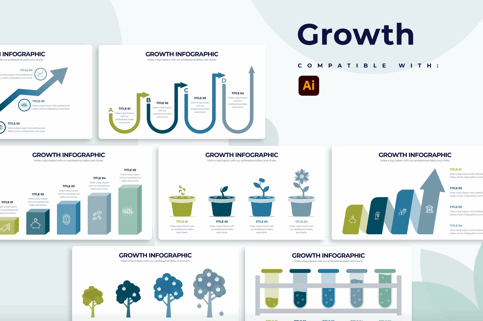 264Business Growth Illustrator Infographics