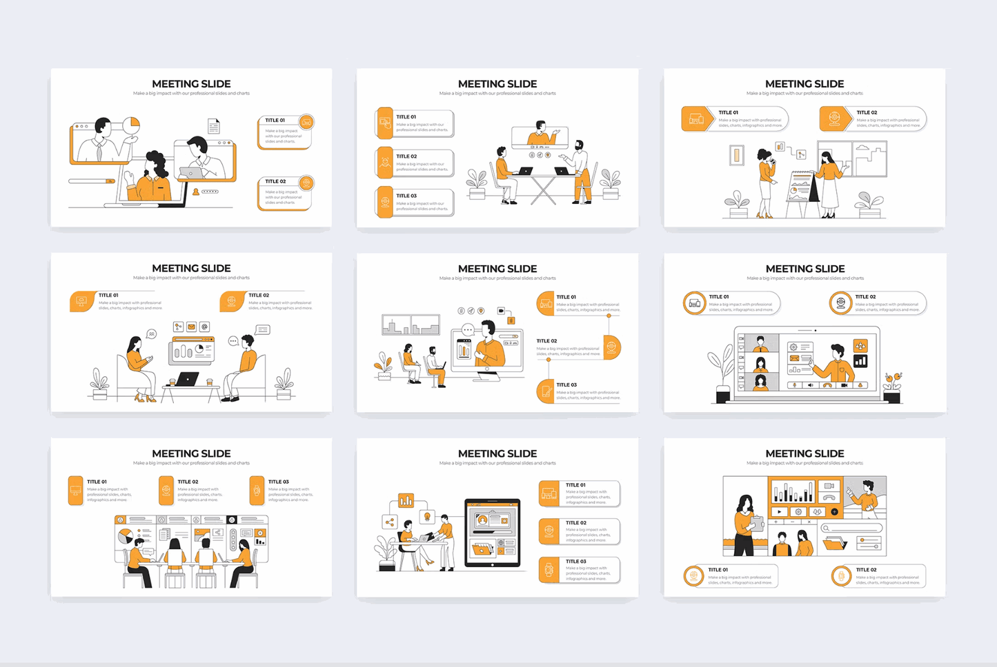266Business Meeting Slides Illustrator Infographics - whaledesign