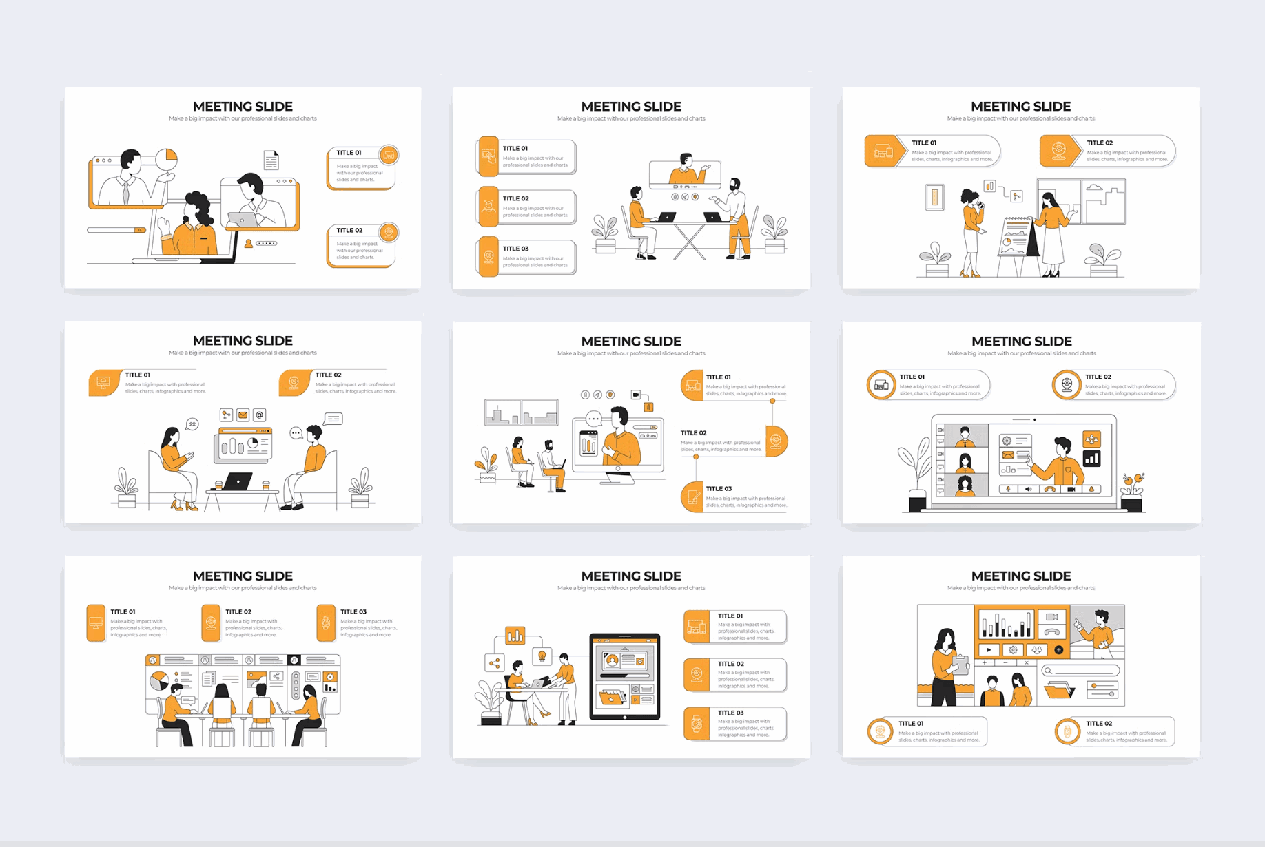266Business Meeting Slides Illustrator Infographics - whaledesign
