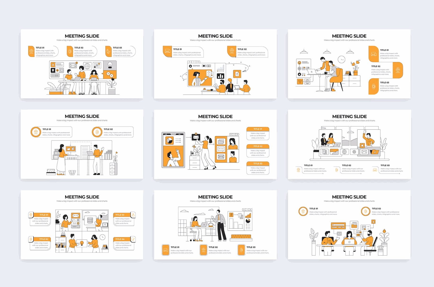 266Business Meeting Slides Illustrator Infographics - whaledesign