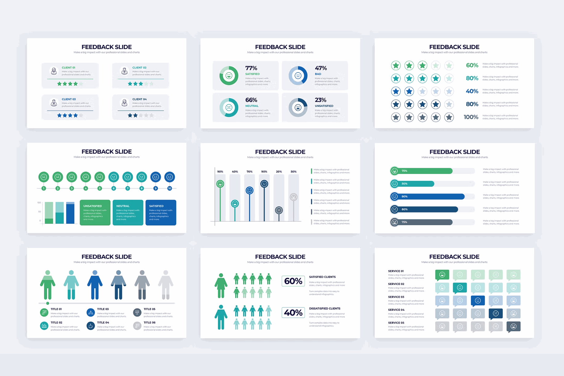 269Business Feedback Slides Illustrator Infographics