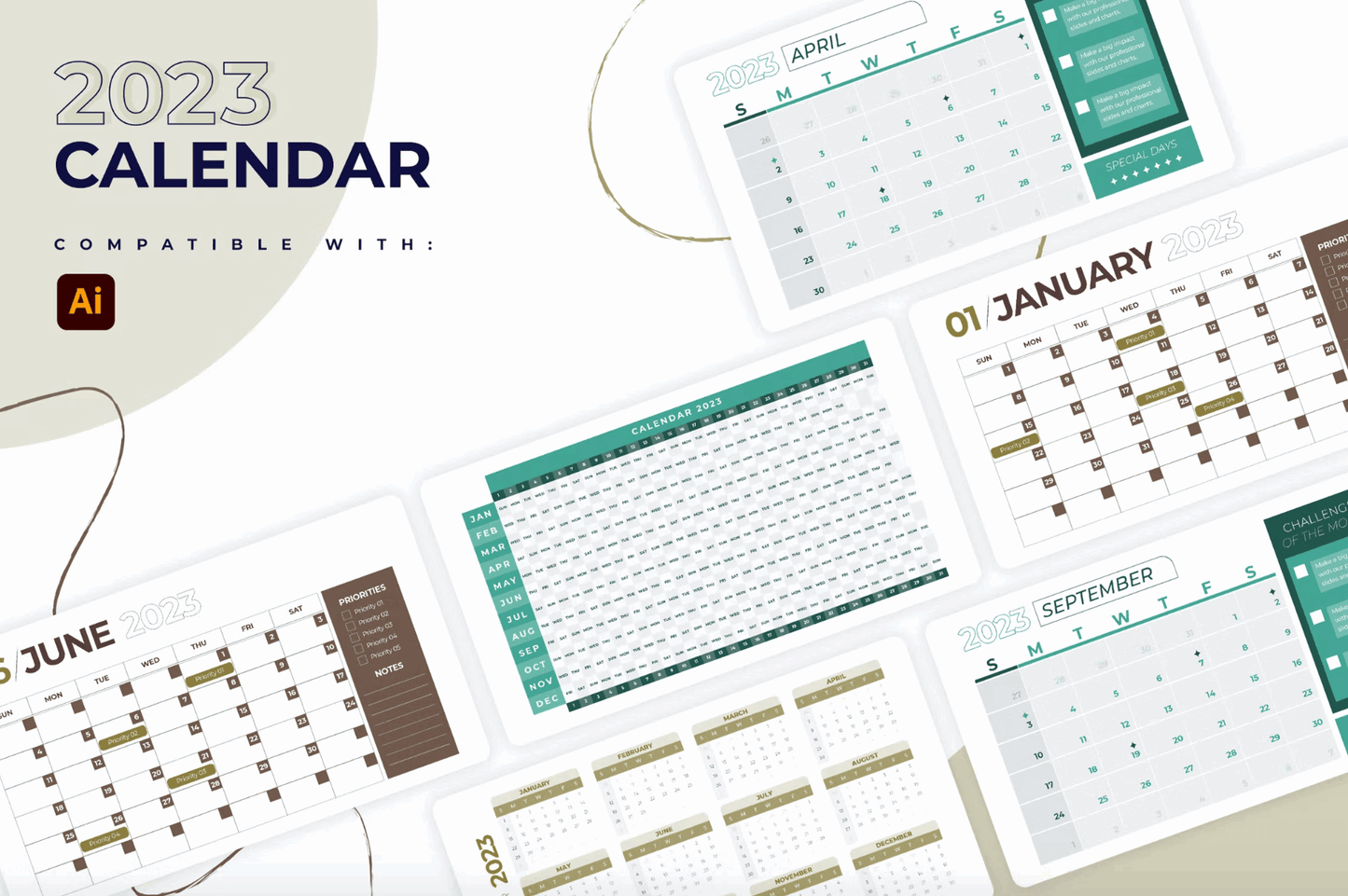 2752023 Calendar Slides Illustrator Infographics - whaledesign