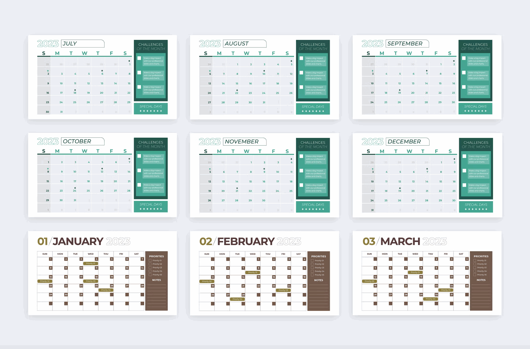 2752023 Calendar Slides Illustrator Infographics