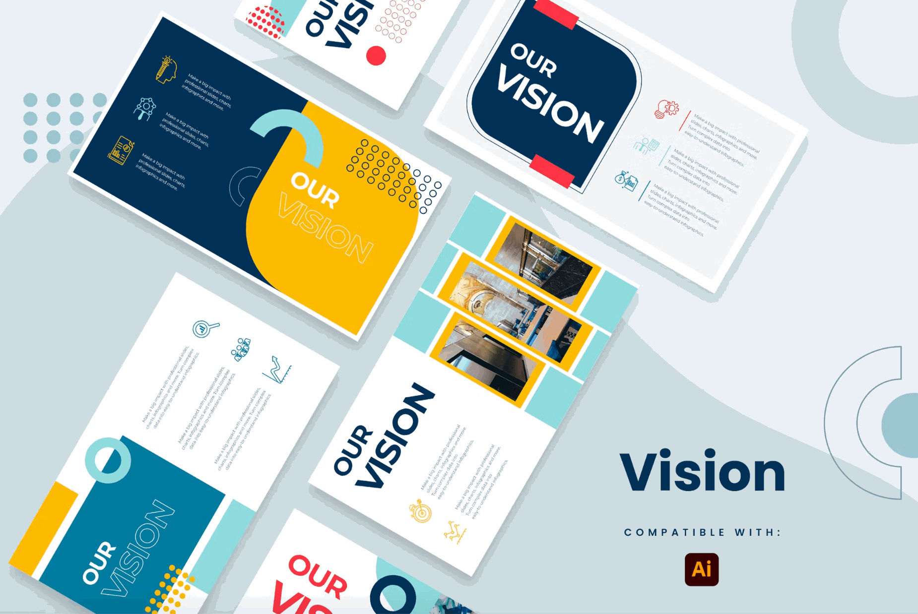 277Business Vision Slides Illustrator Infographics