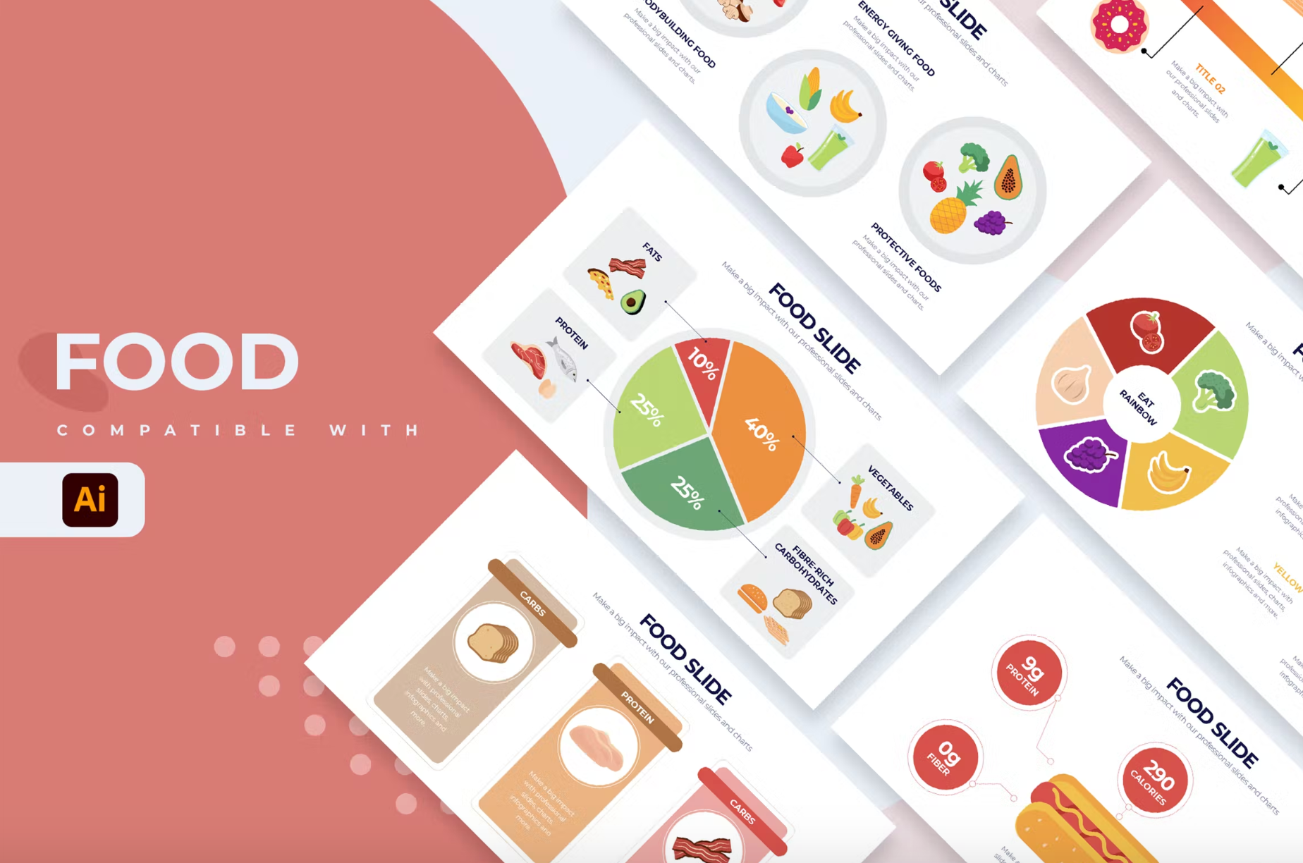 283Food Slides Illustrator Infographics - whaledesign