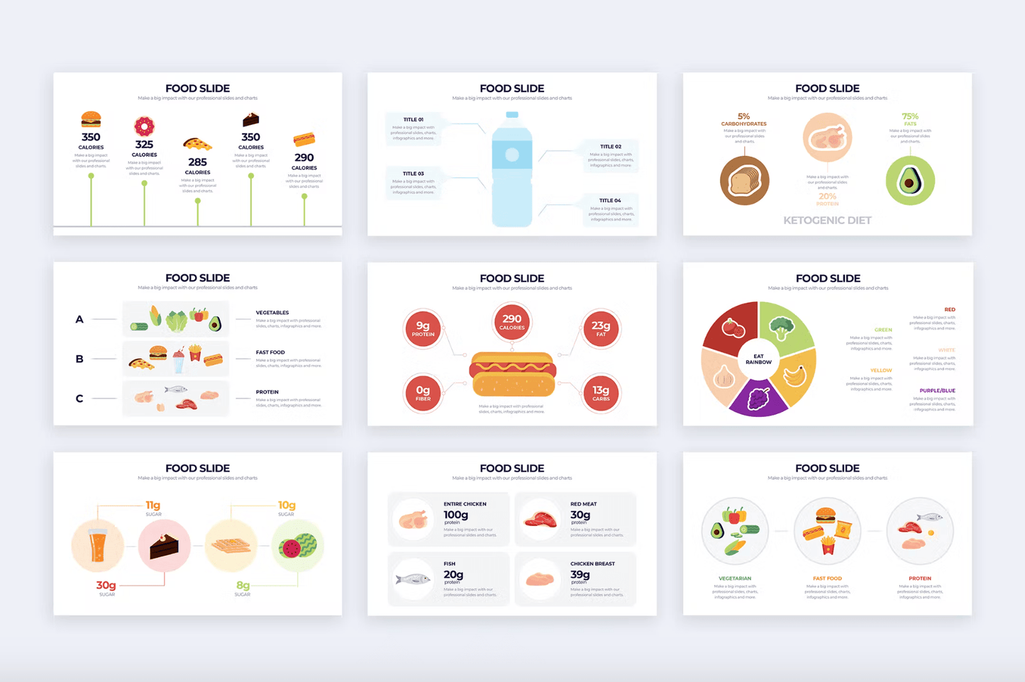 283Food Slides Illustrator Infographics - whaledesign