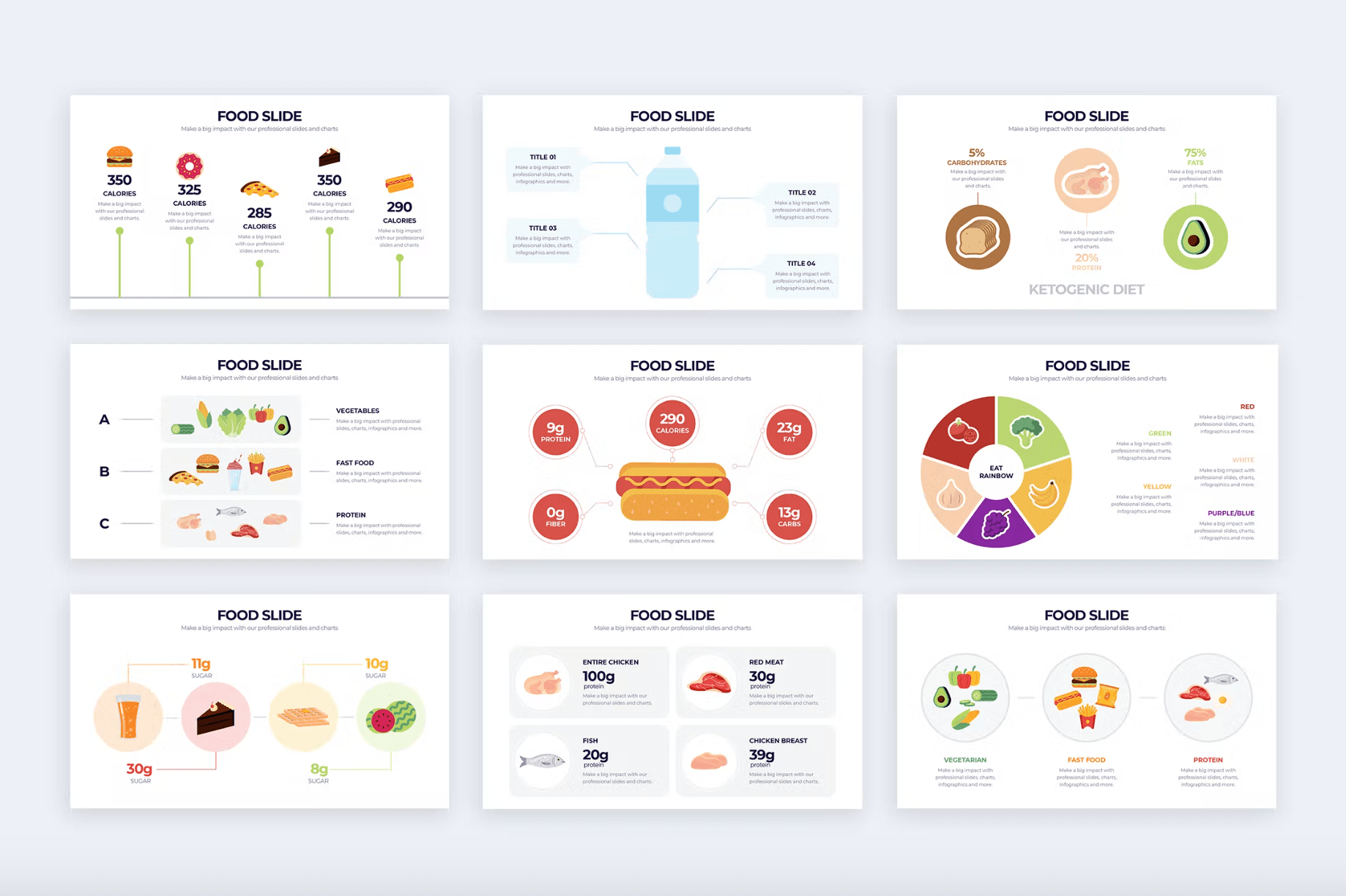 283Food Slides Illustrator Infographics - whaledesign