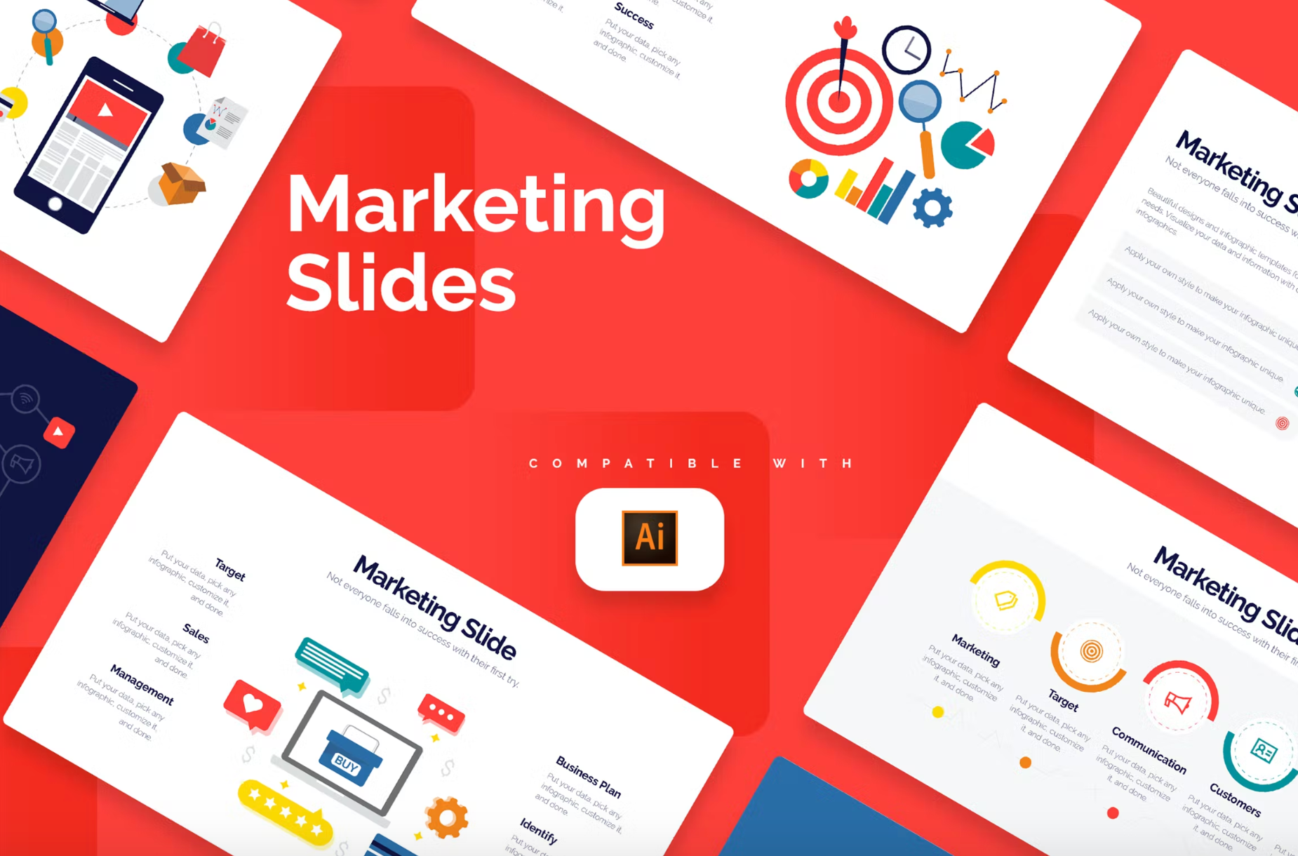 286Business Marketing Slides Illustrator Infographics - whaledesign