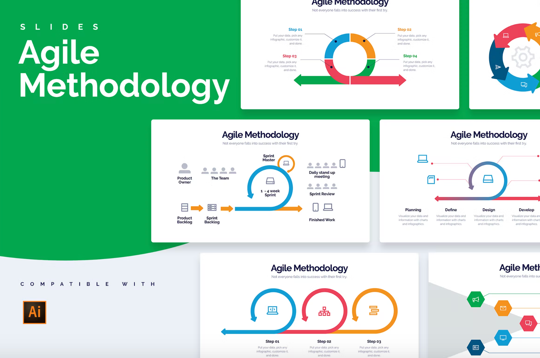 291Business Agile Diagrams Illustrator Infographics - whaledesign