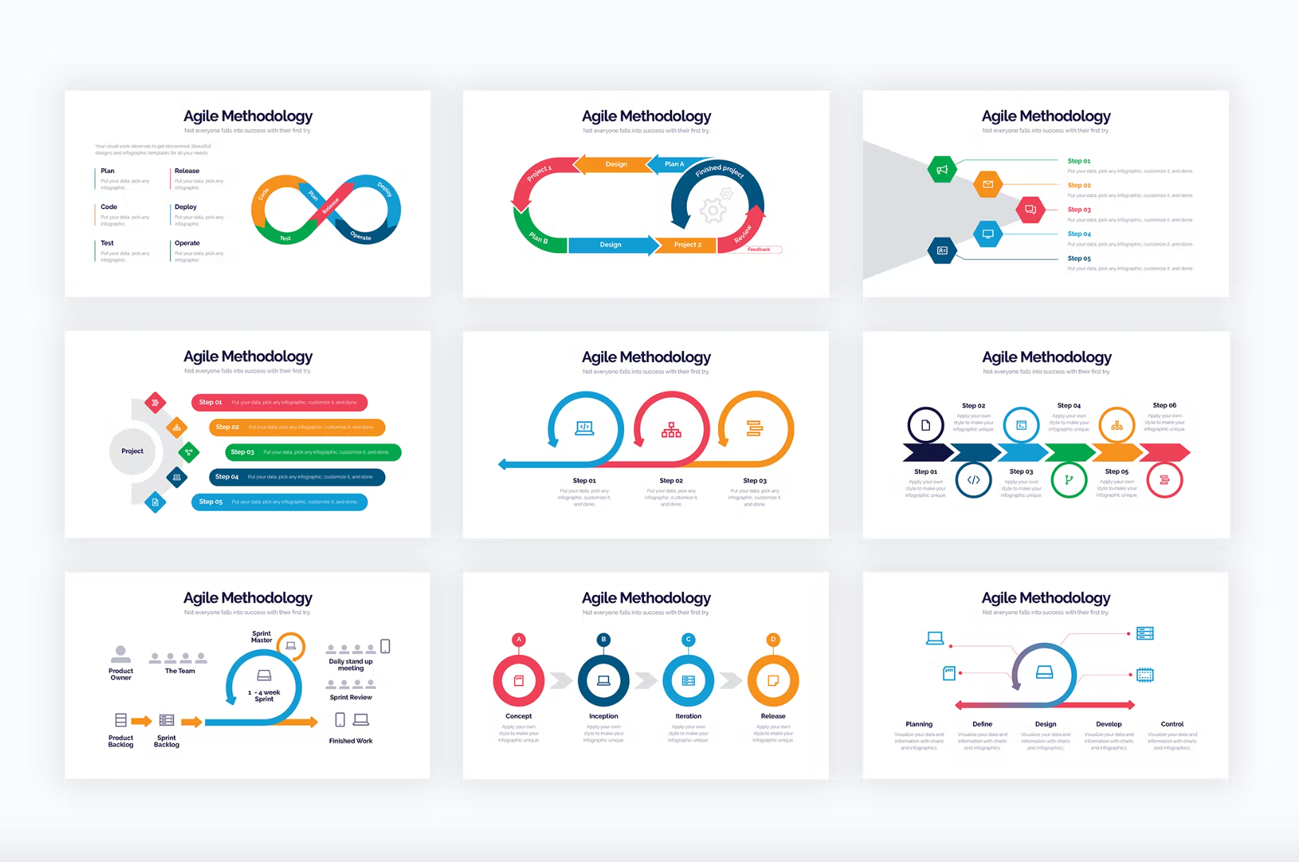 291Business Agile Diagrams Illustrator Infographics - whaledesign