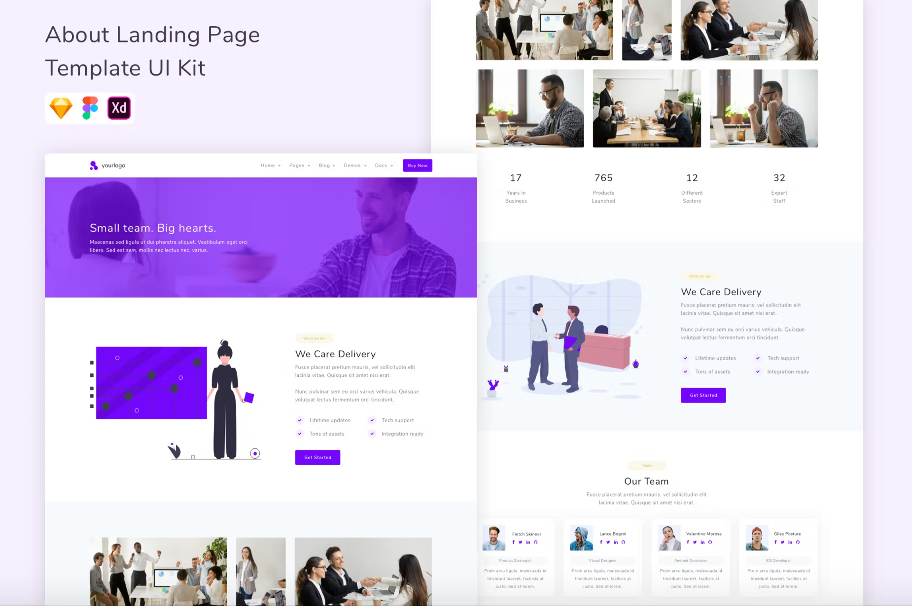 314About Landing Page Template UI Kit - whaledesign