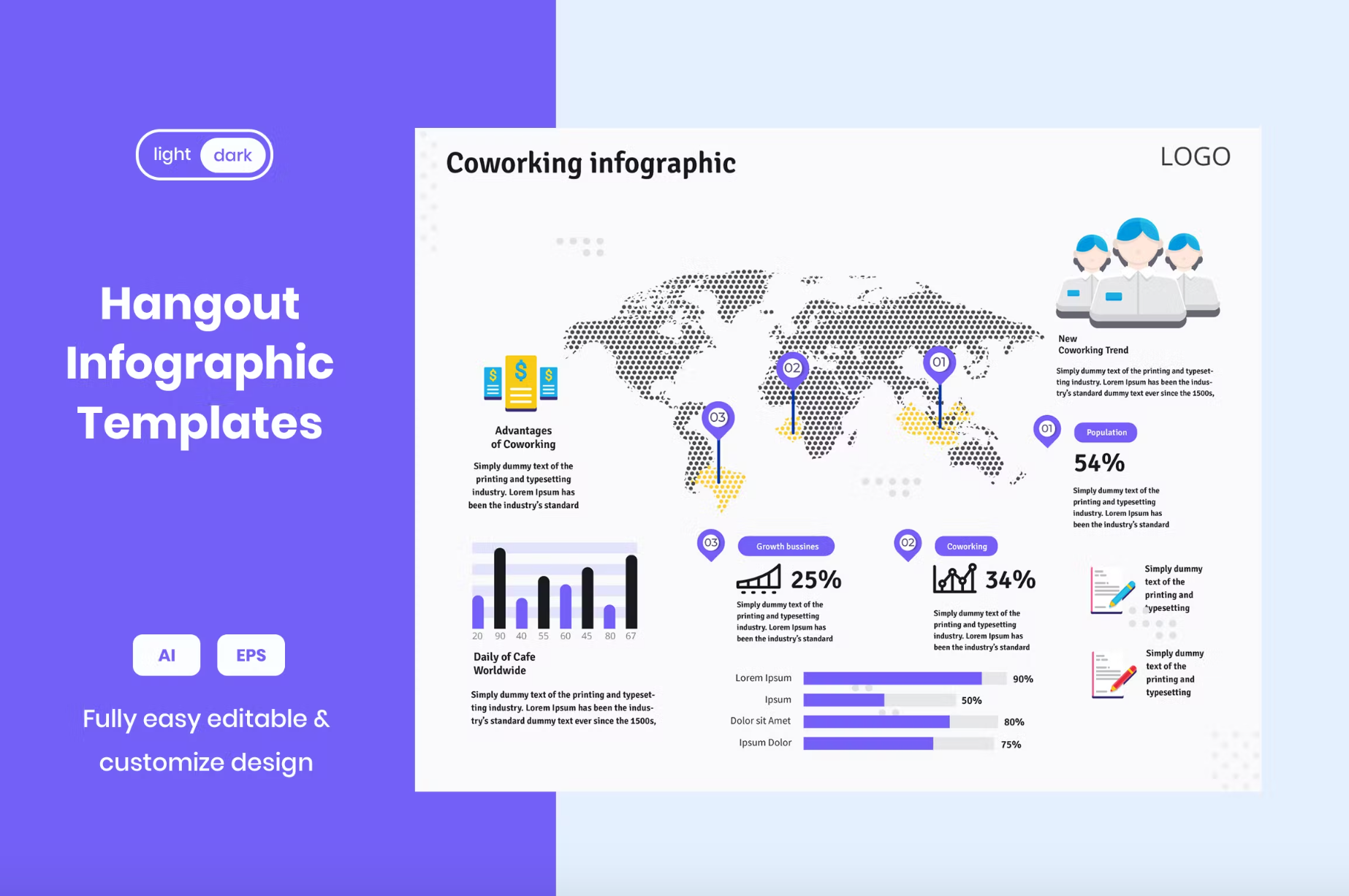 321Infographic template : Co-working Space - whaledesign