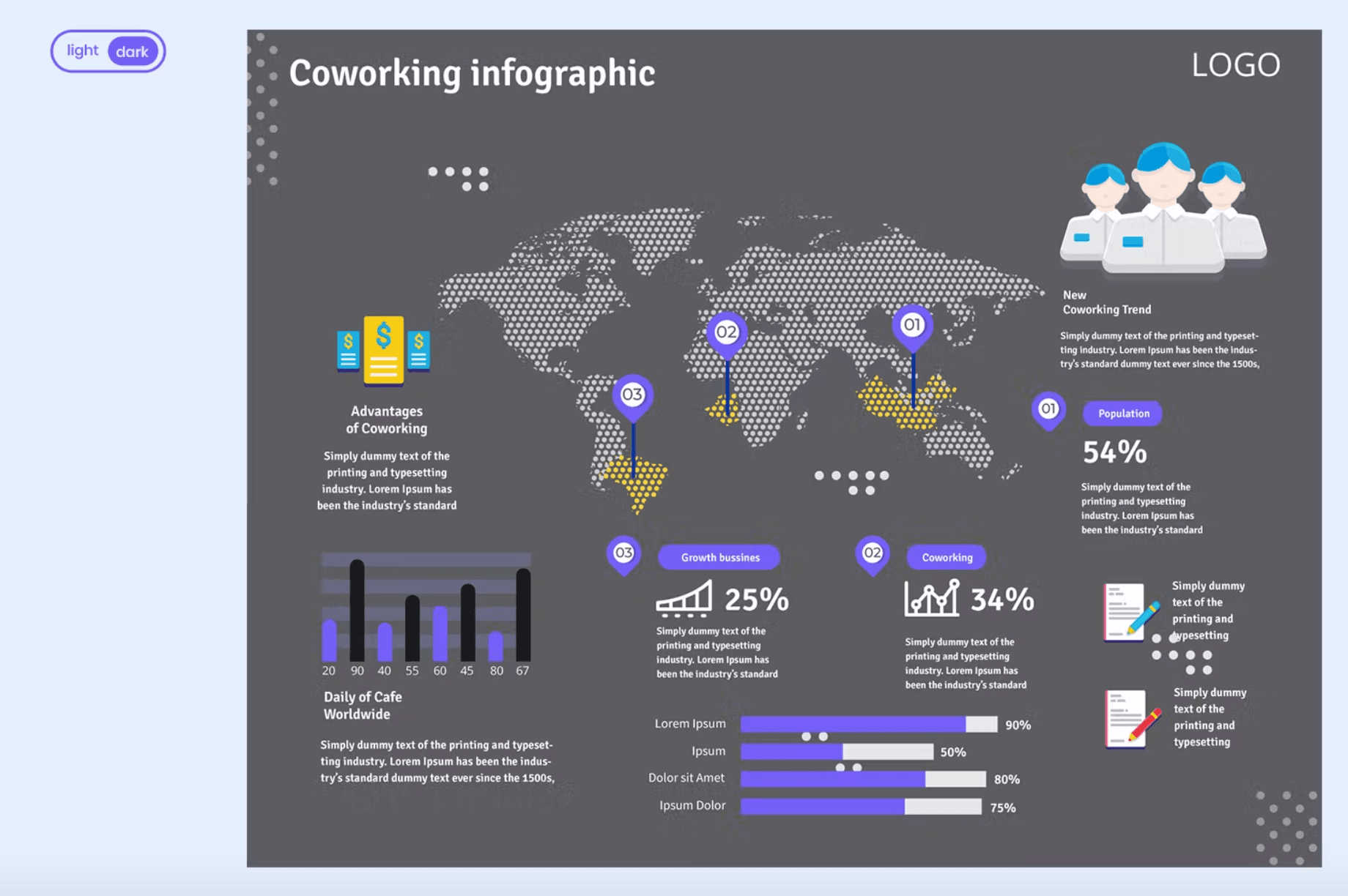 321Infographic template : Co-working Space - whaledesign