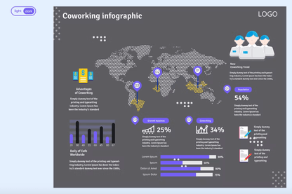 321Infographic template : Co-working Space - whaledesign
