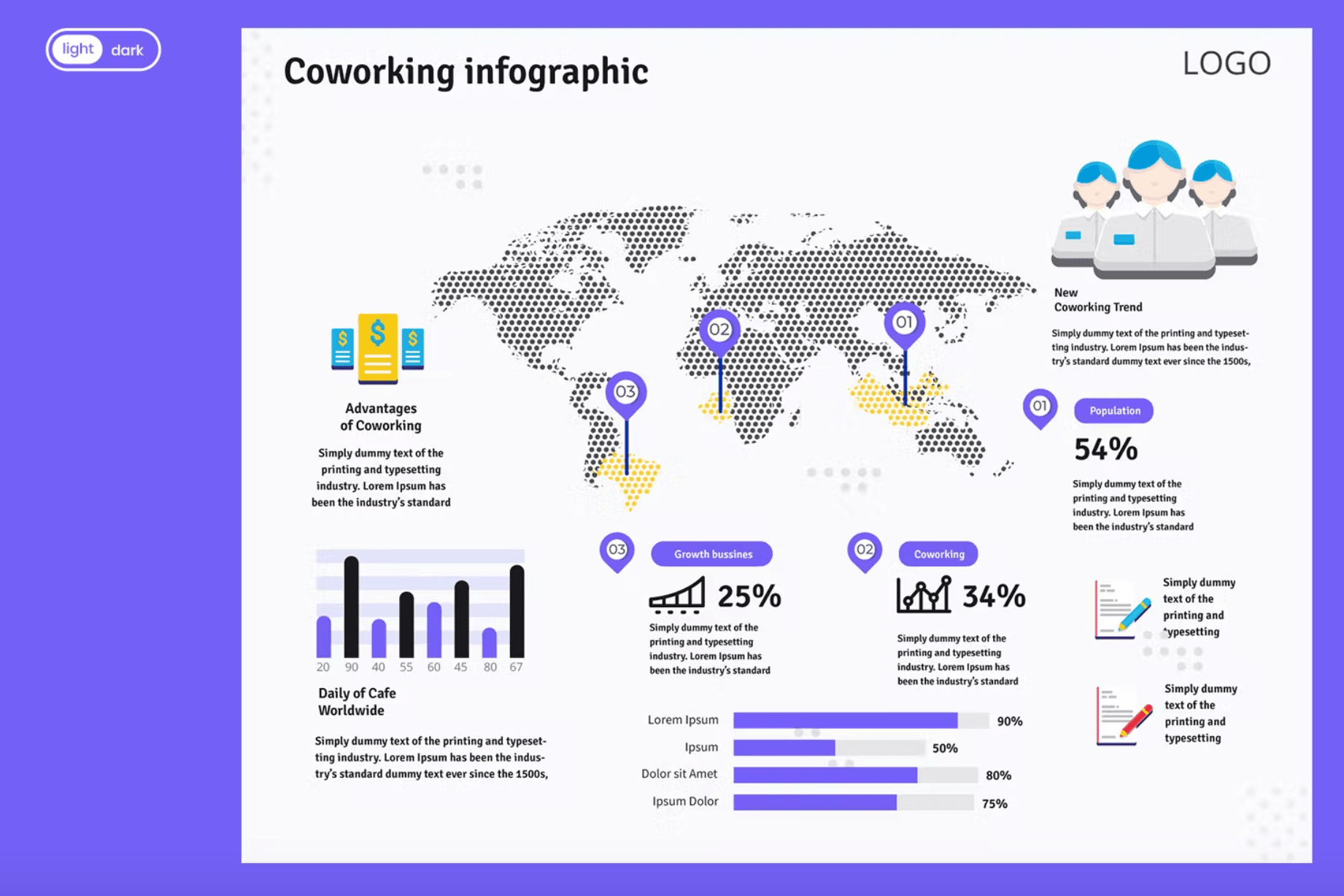 321Infographic template : Co-working Space - whaledesign
