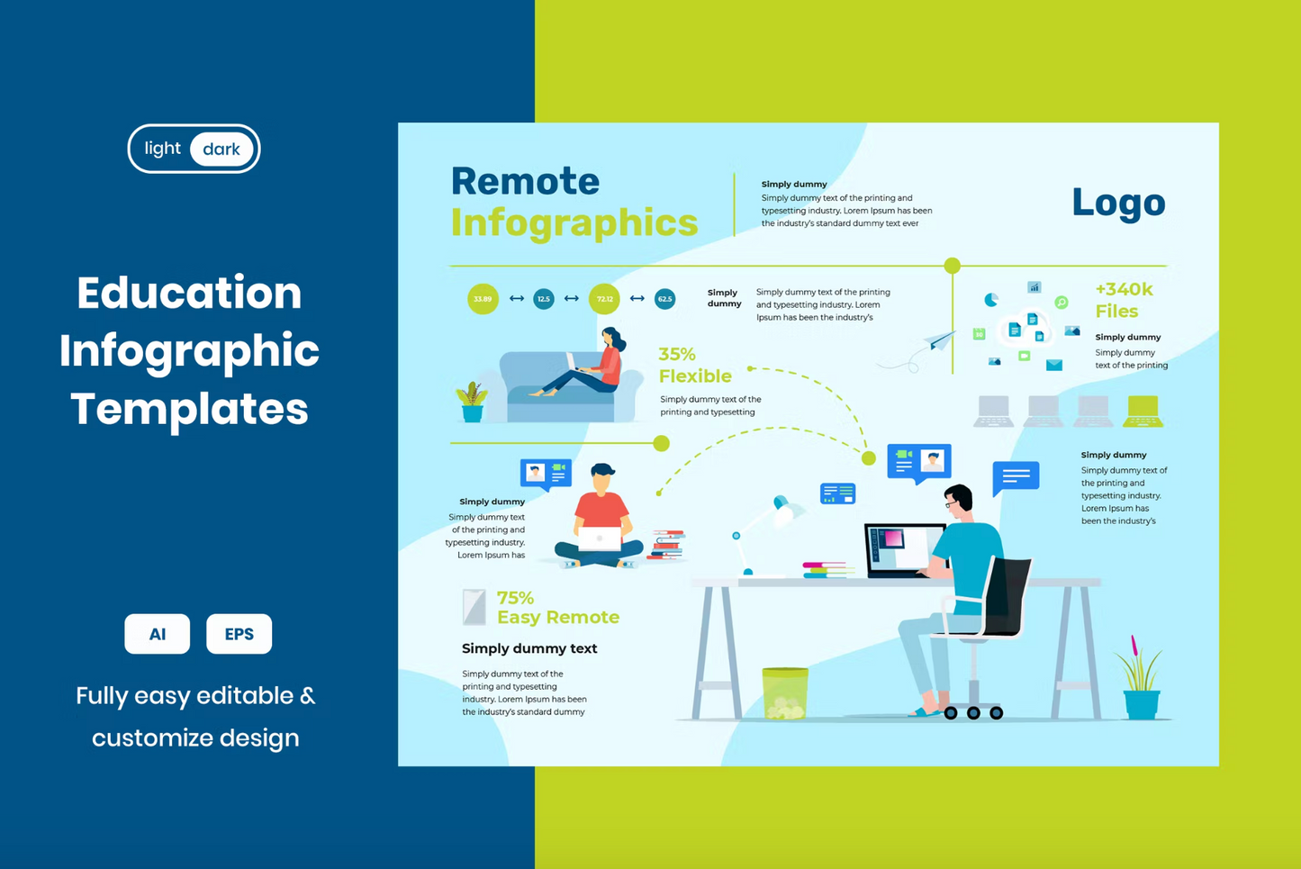 322Remote Working Infographic Templates - whaledesign